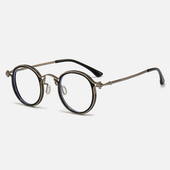 Blithe Retro Round Optical Metal Glasses Frame