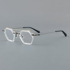 Nurhan Retro Acetate Titanium Glasses Frame