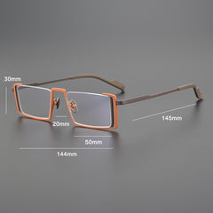 Eilika Vintage Titanium Rectangle Glasses Frame