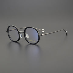 Granite Titanium Acetate  Round Glasses Frame