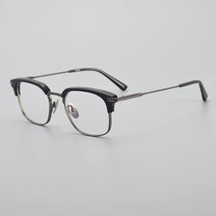 Danae Business Half Eyebrow Titanium Square Frame