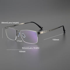 Egle Titanium Rectangle Glasses Frame