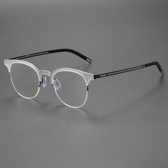 Robert Handmade Acetate Titanium Round Glasses Frame