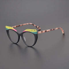 Bess Acetate Cat Eye Glasses Frame Cat Eye Frames Southood Matte Leopard 