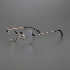 Bevin Round Titanium Glasses Frame Round Frames Southood Black gold 