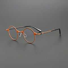 Bevin Round Titanium Glasses Frame Round Frames Southood Orange 