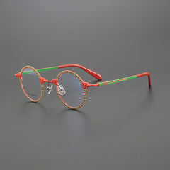 Bevin Round Titanium Glasses Frame Round Frames Southood Red 