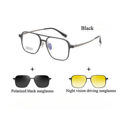 Ward Aluminum Magnesium Titanium Glasses Frame With Magnetic Sunglasses Clips