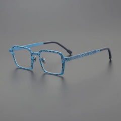 Delron Square Titanium Glasses Frame Rectangle Frames Southood Blue Black 