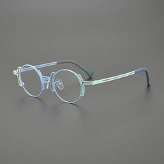 Eiko Niche Designer Titanium Glasses Frame Round Frames Southood Blue Green 