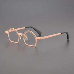 Ellison Retro Round Titanium Optical Glasses Frames Round Frames Southood Brown Yellow 