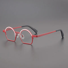 Ellison Retro Round Titanium Optical Glasses Frames Round Frames Southood Gray Red 