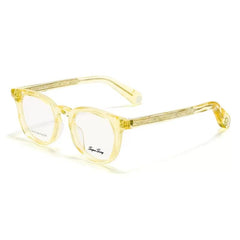 Isidore Vintage Acetate Eyeglasses Frame Round Frames Southood Clear Yellow 