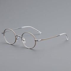 Luka Vintage Acetate Eyeglasses Frame Round Frames Southood Gray Silver 