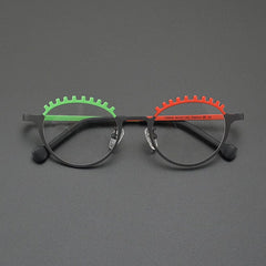 Renny Niche Designer Titanium Glasses Frame Cat Eye Frames Southood Green Red 