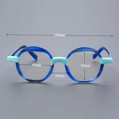 Benon Round Striped Acetate Glasses Frame