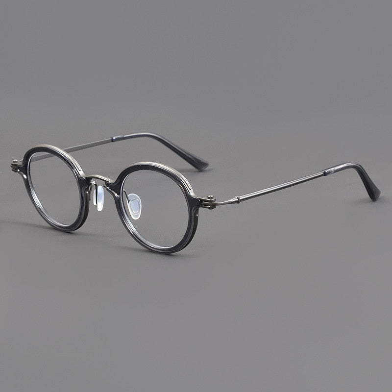 Saxon Titanium Round Glasses Frame – Fomolooo