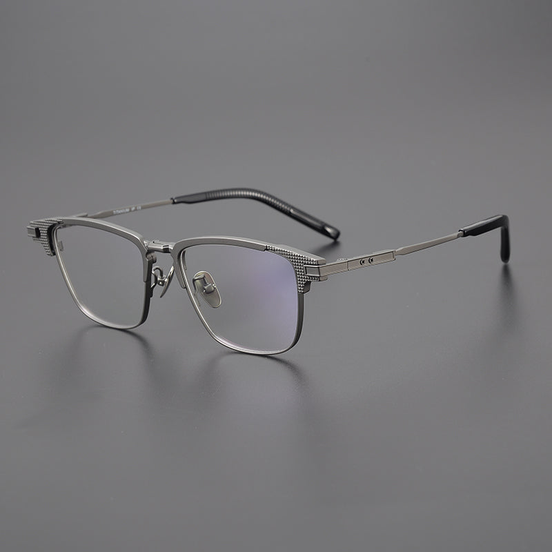 Eboney Titanium Square Glasses Frame Fomolooo 1824