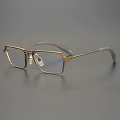 Brady Vintage Titanium Rectangle Glasses Frame