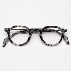 Spike Vintage Acetate Round Optical Glasses Frame Round Frames Southood White Leopard 